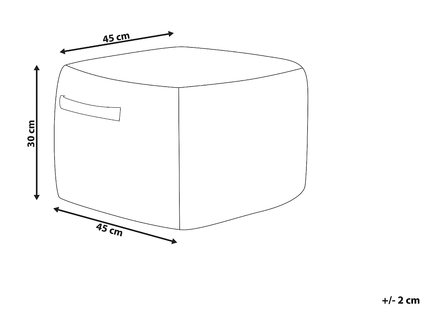 Pouf DHADAR Iuta Naturale 45 cm 45 cm 30 cm