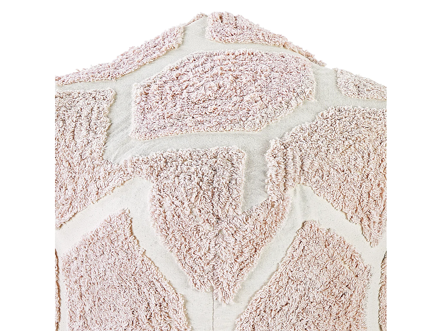 Pouf Baumwolle beige / rosa geometrisches Muster strukturiert Boho Rojhan