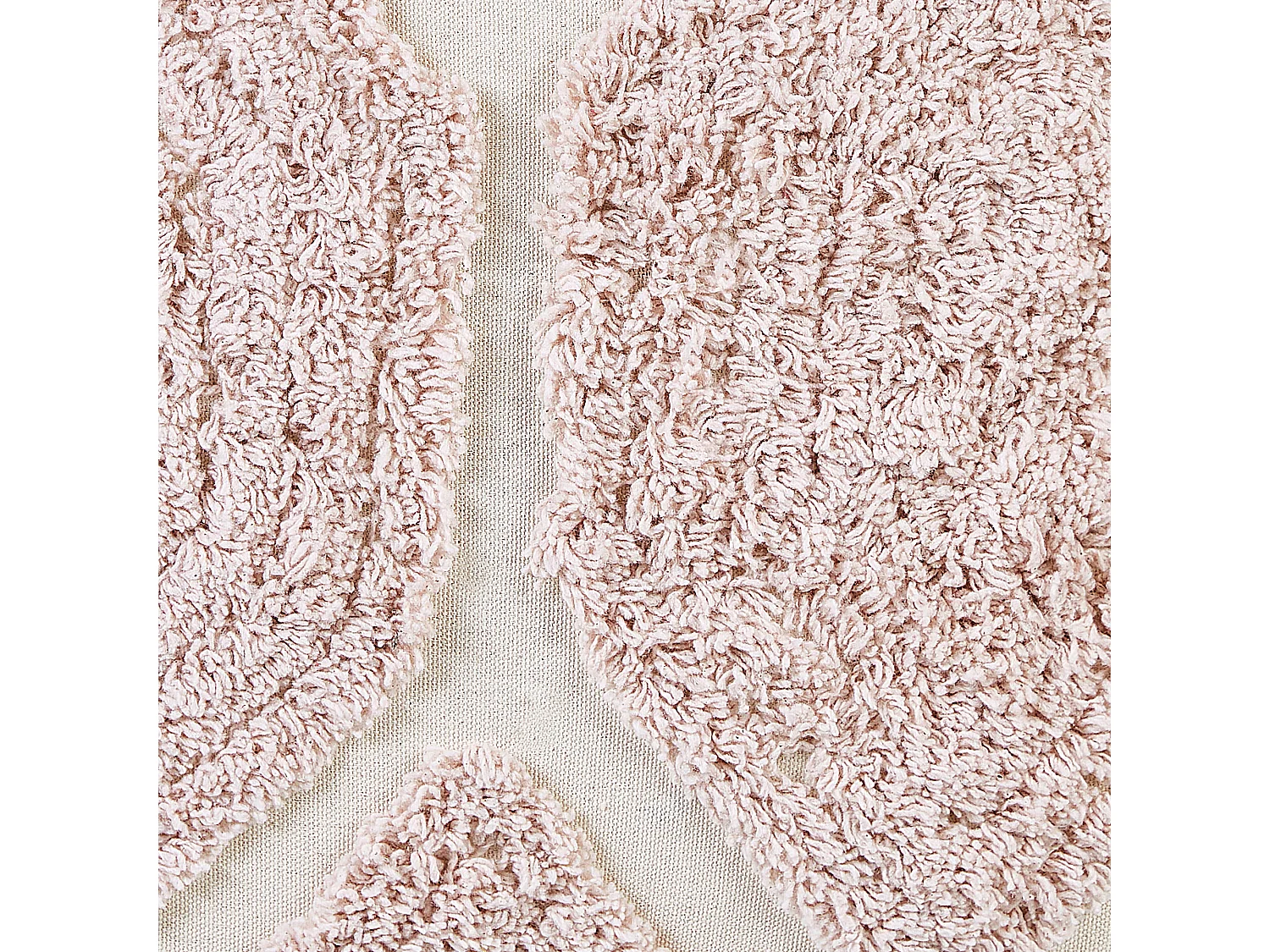 Pouf Baumwolle beige / rosa geometrisches Muster strukturiert Boho Rojhan