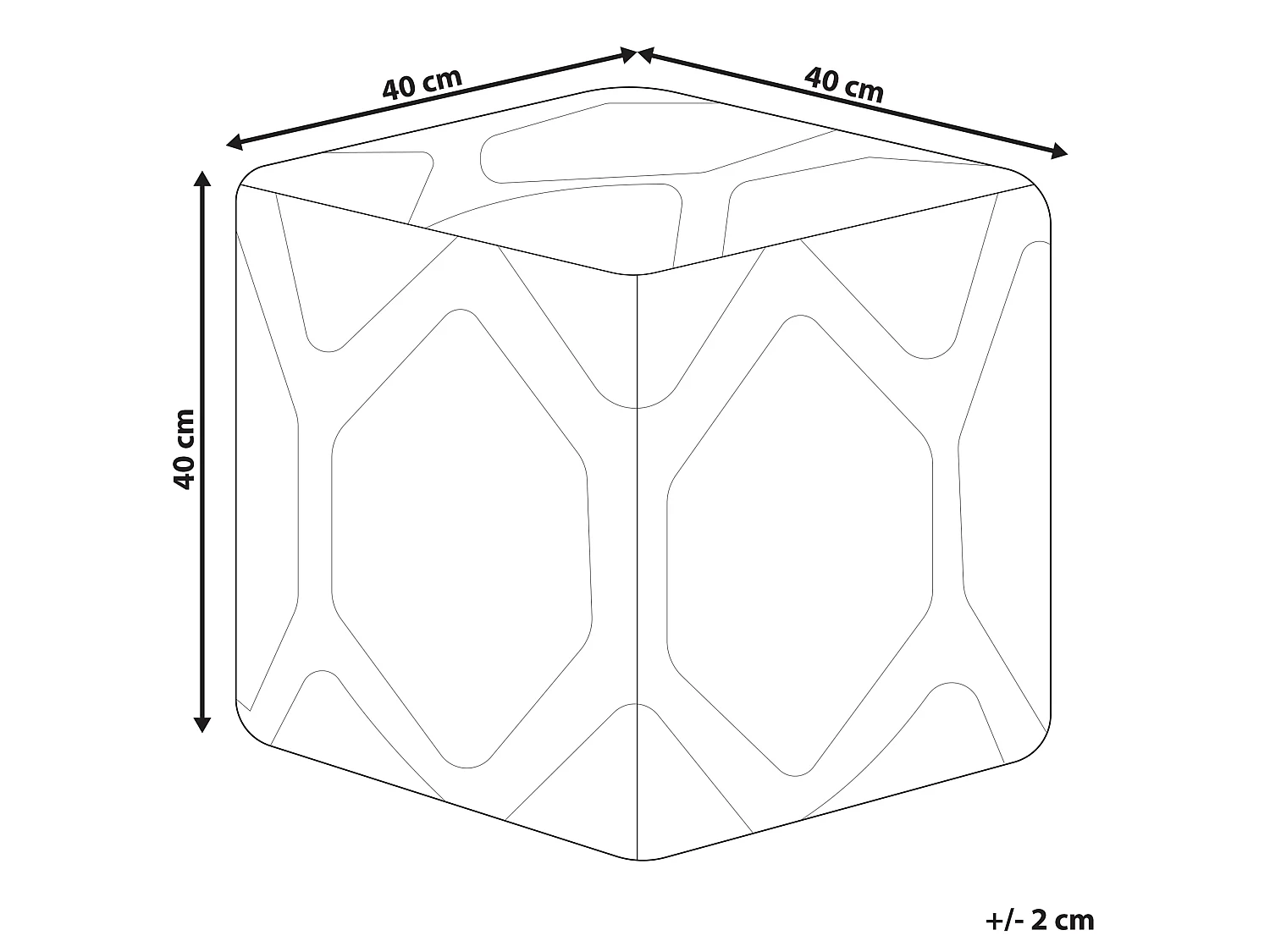 Pouf ROJHAN Coton Rose pastel