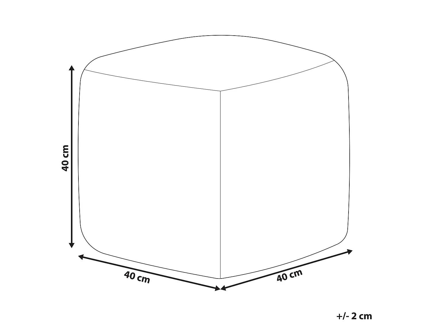 Pouf BHILWARA Cotone Grigio 40 cm 40 cm 40 cm