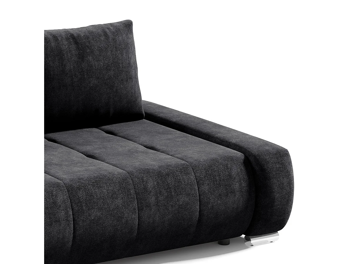 Canapé convertible 3 places avec coffre en tissu gris anthracite