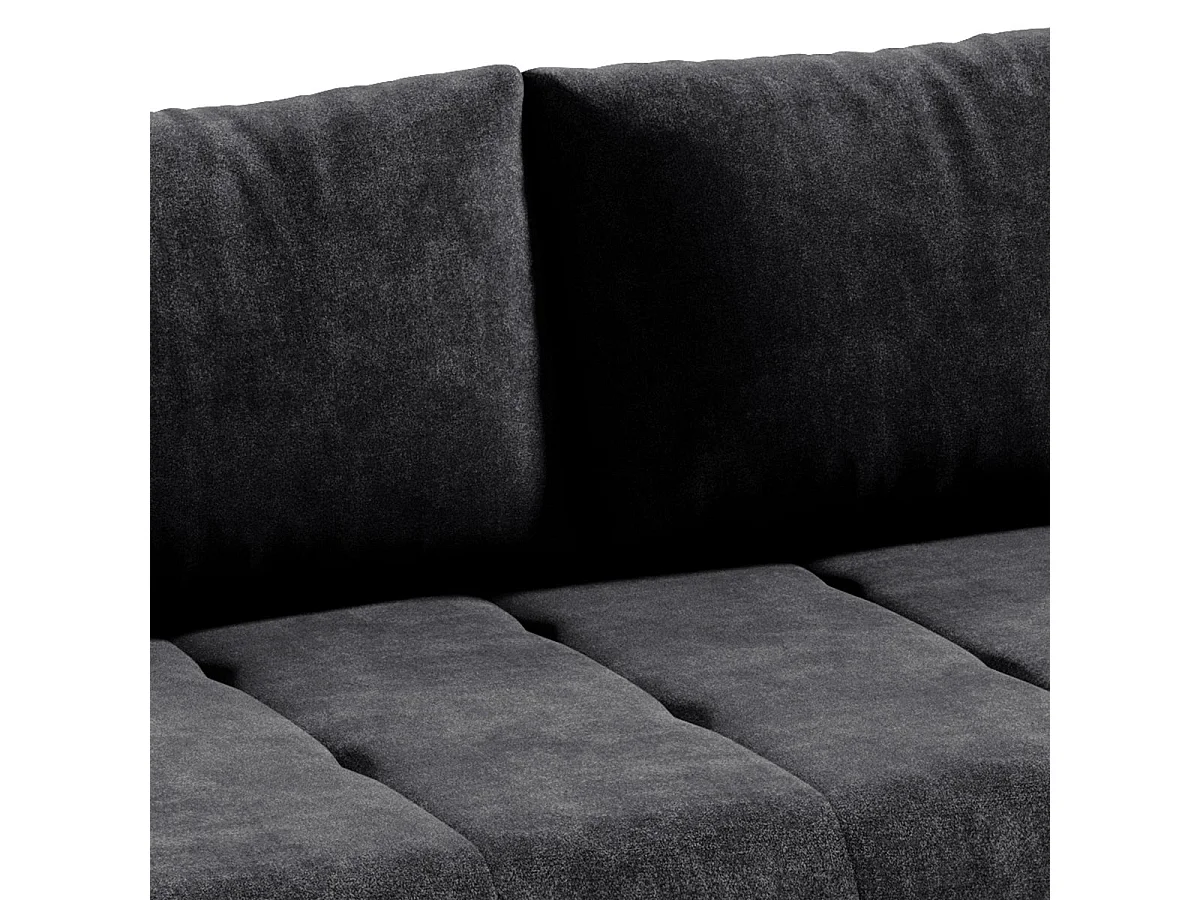 Canapé convertible 3 places avec coffre en tissu gris anthracite