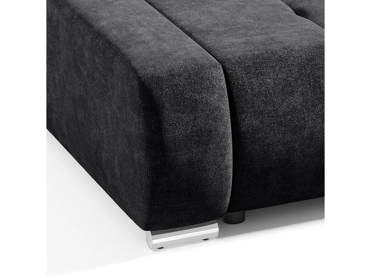 Canapé convertible 3 places avec coffre en tissu gris anthracite