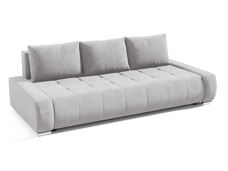 Canapé convertible 3 places avec coffre Jonas Gris clair