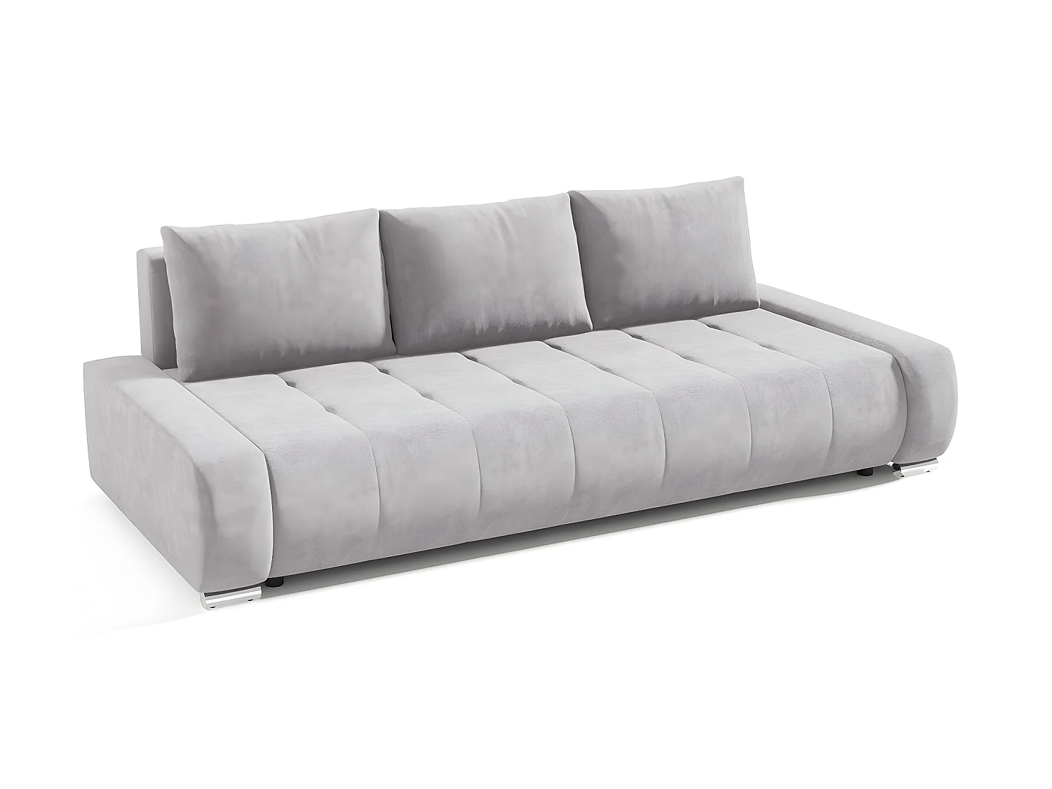 Canapé convertible 3 places avec coffre Jonas Gris clair