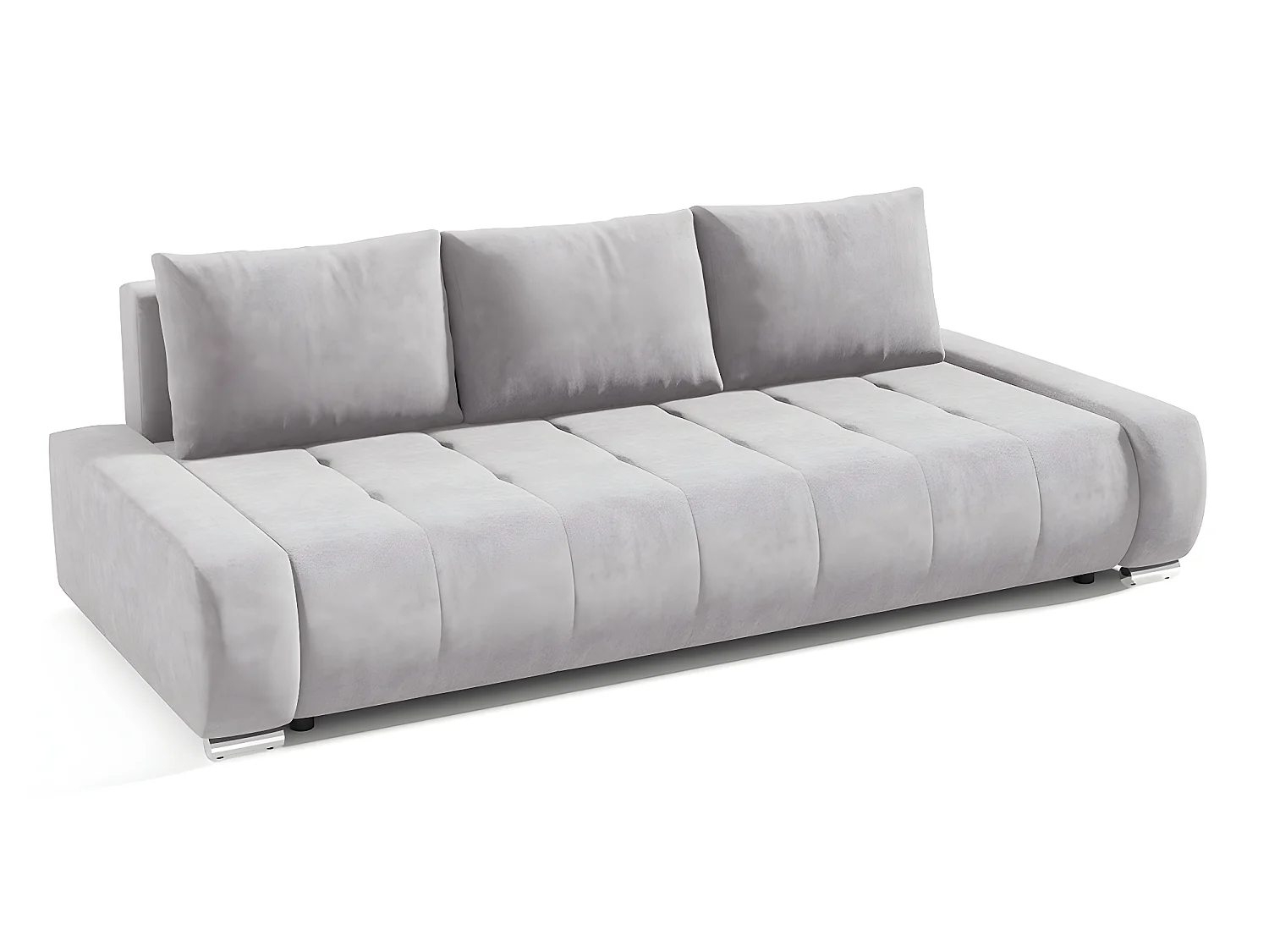 Canapé convertible 3 places avec coffre Jonas Gris clair