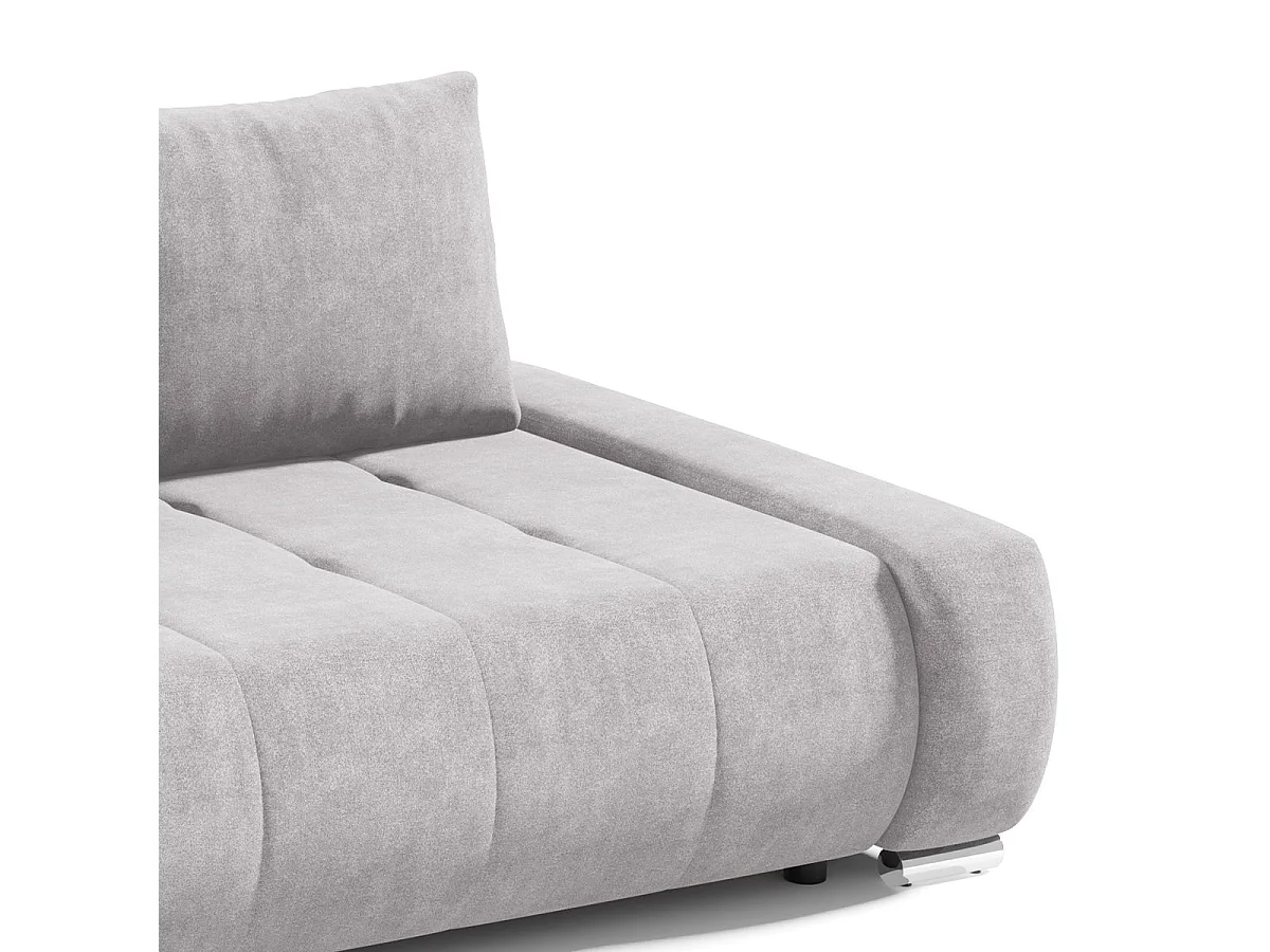 Canapé convertible 3 places avec coffre en tissu gris clair