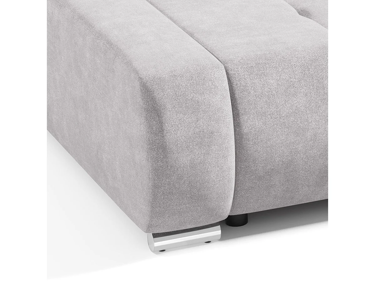 Canapé convertible 3 places avec coffre en tissu gris clair