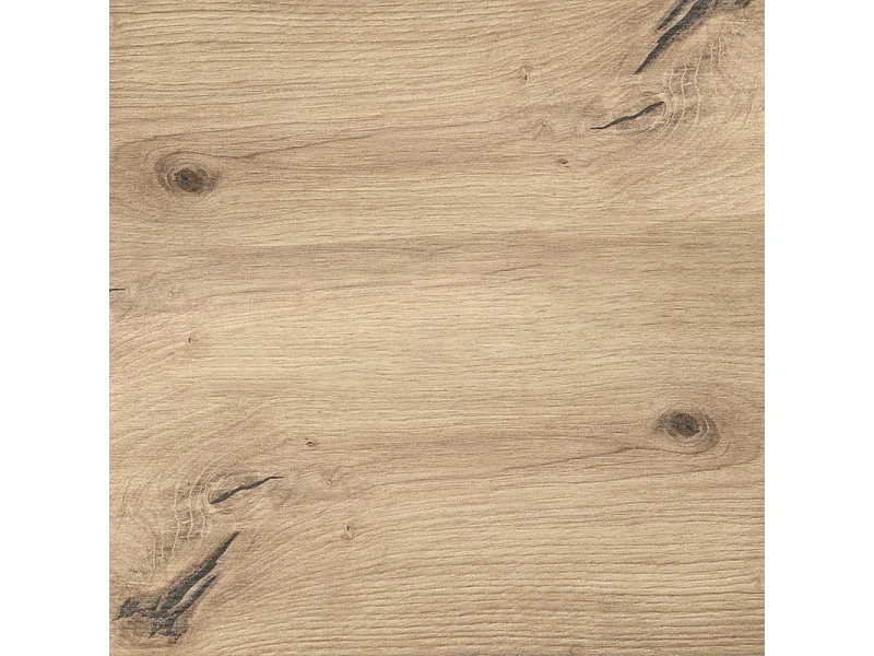 Table extensible 180 à 240 cm décor chêne pieds métal blanc - VERONICA