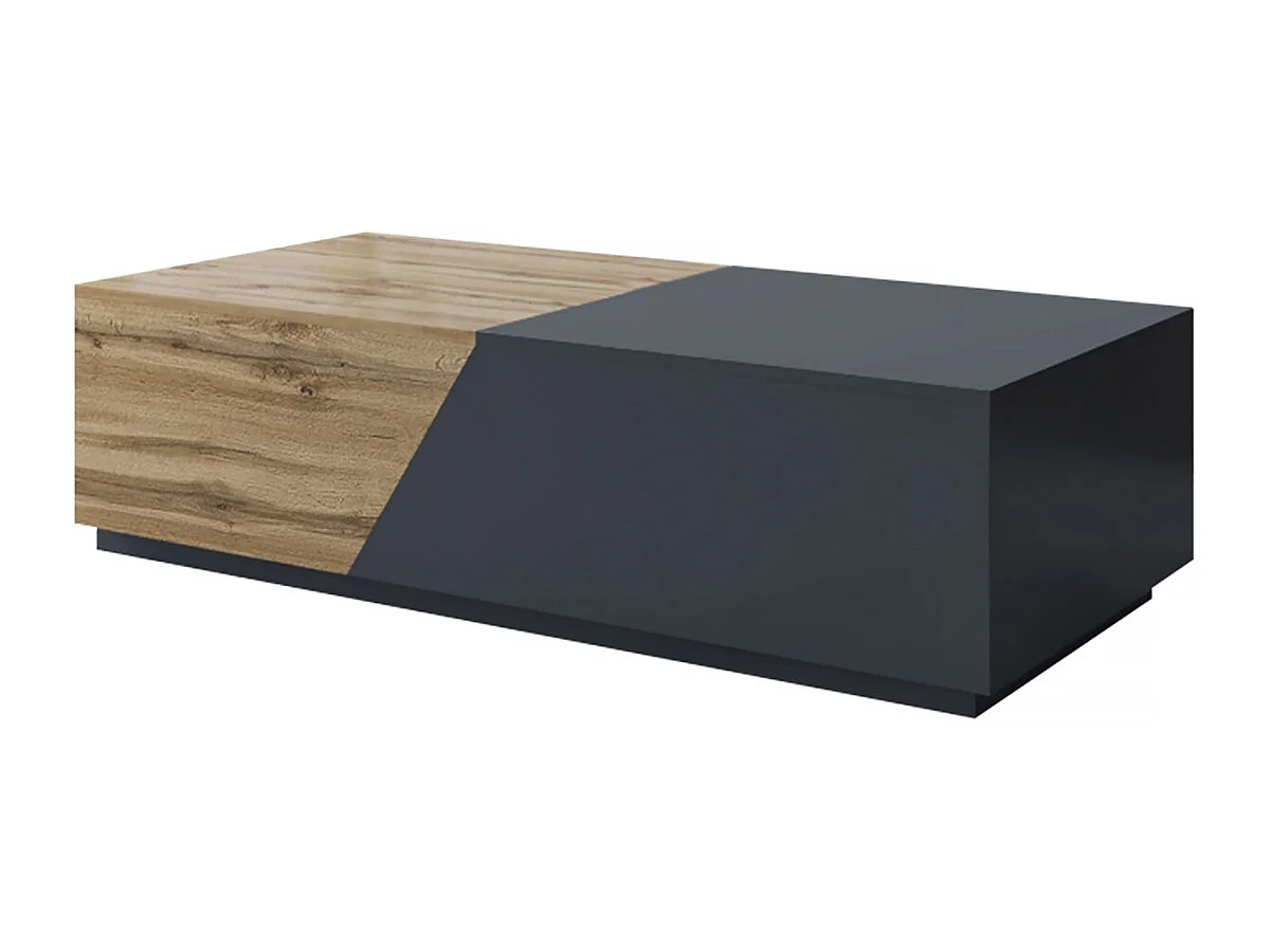 Salontafel met opbergruimte "Ceelias" - Praktische opslag en geometrisch design - Grijs/Bruin