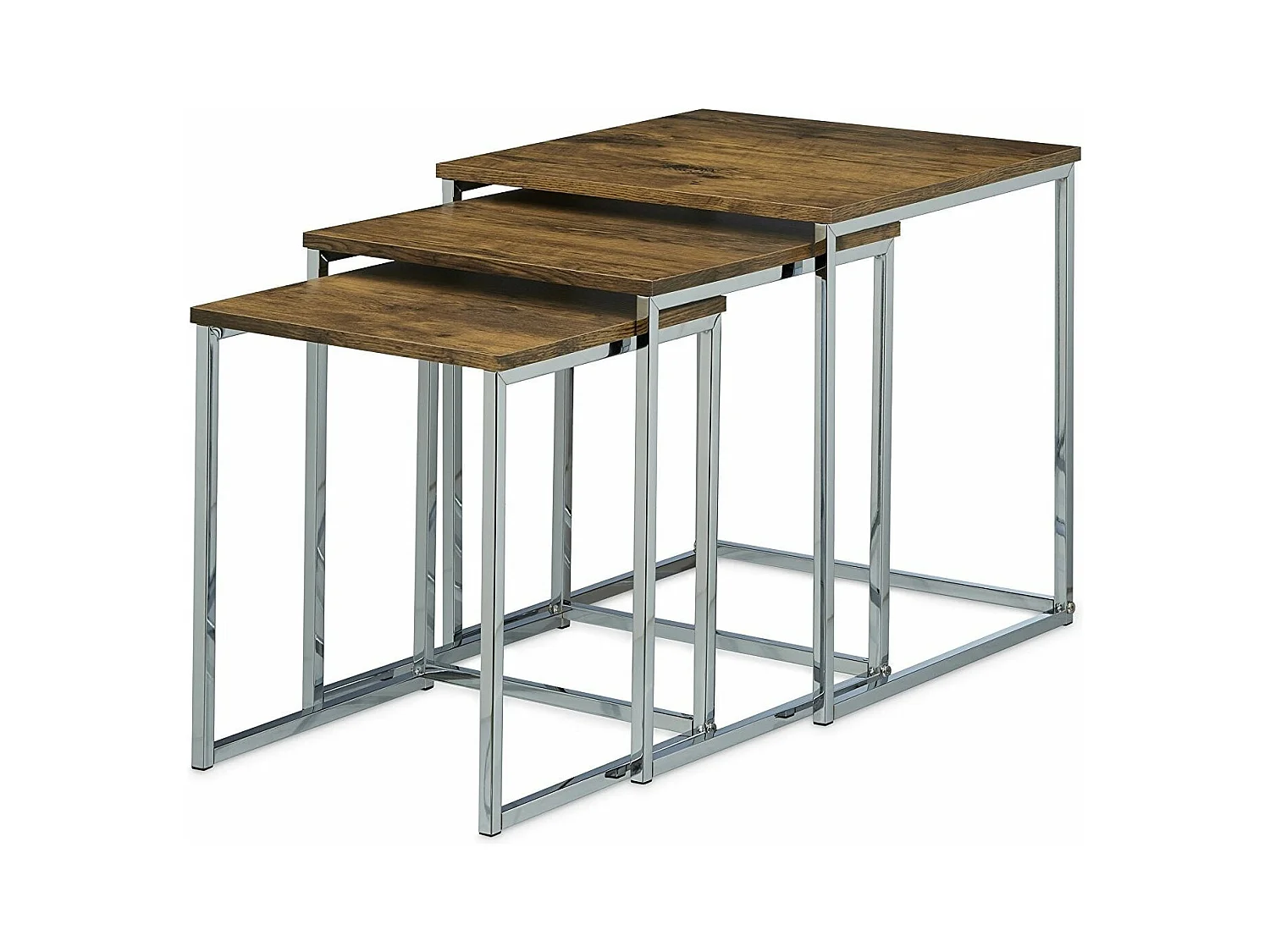 Lot de 3 tables bois marron 40 x 40 x 42 cm 0913002