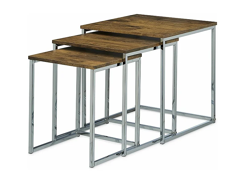 Lot de 3 tables bois marron 40 x 40 x 42 cm 0913002