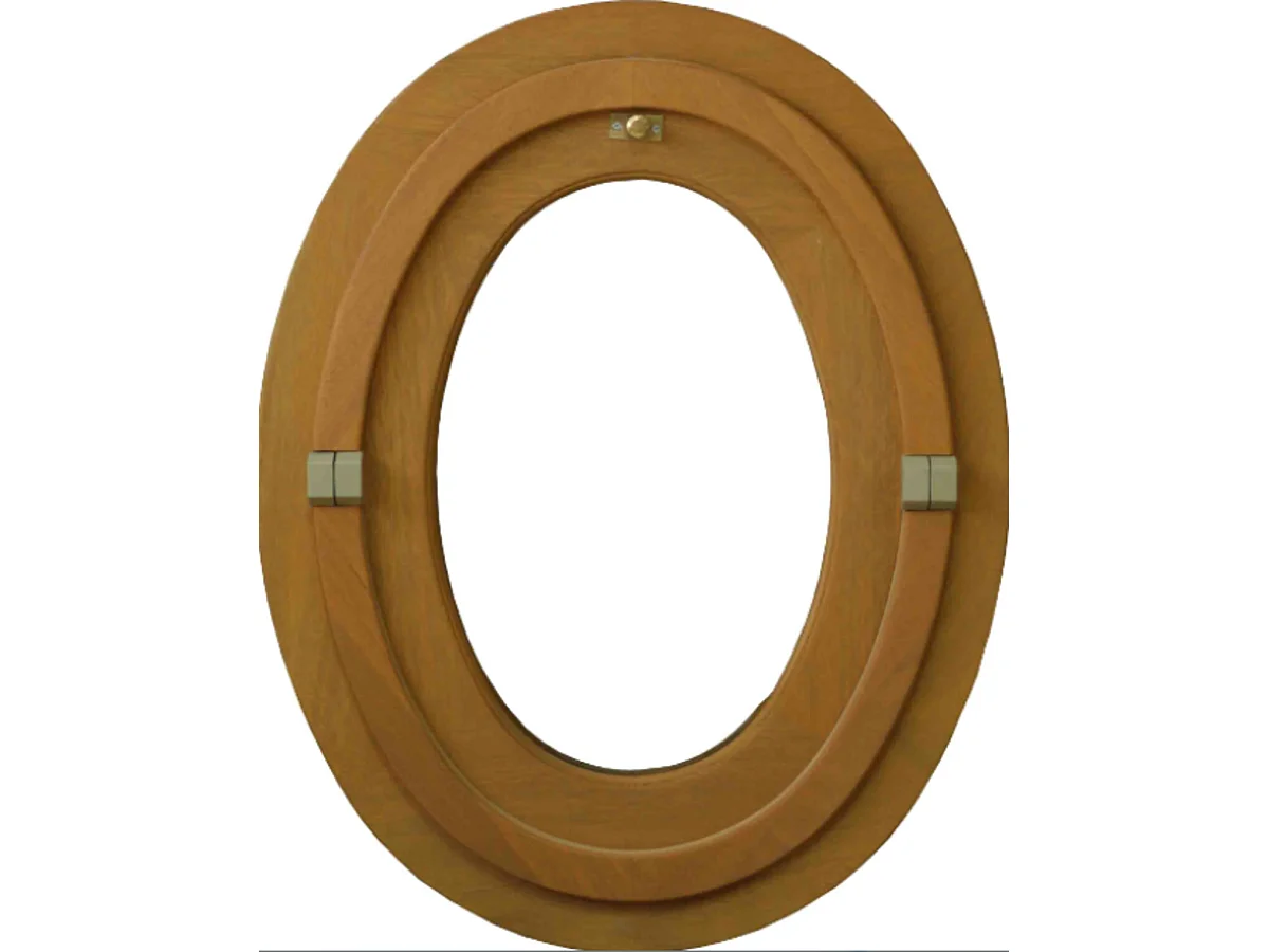 Occhio di bue in legno ovale H65 x L50 cm, cornice per quadro GD MENUISERIES senza maniglia