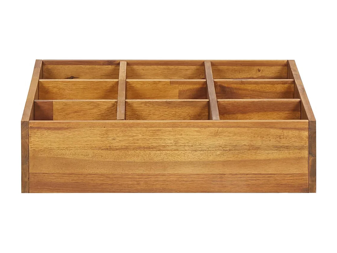 Fioriera rialzata piante fiori giardino erbe aromatiche legno massello di acacia 60 x 60 x 15 cm 02_0001328