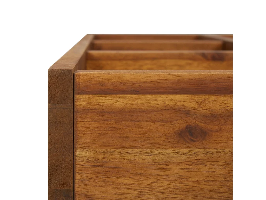 Fioriera rialzata piante fiori giardino erbe aromatiche legno massello di acacia 60 x 60 x 15 cm 02_0001328