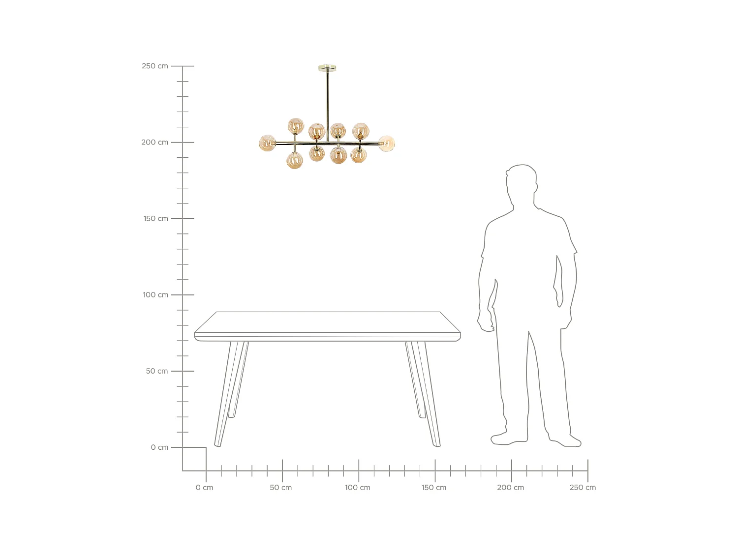 Lámpara colgante RAMIS Metal Dorado