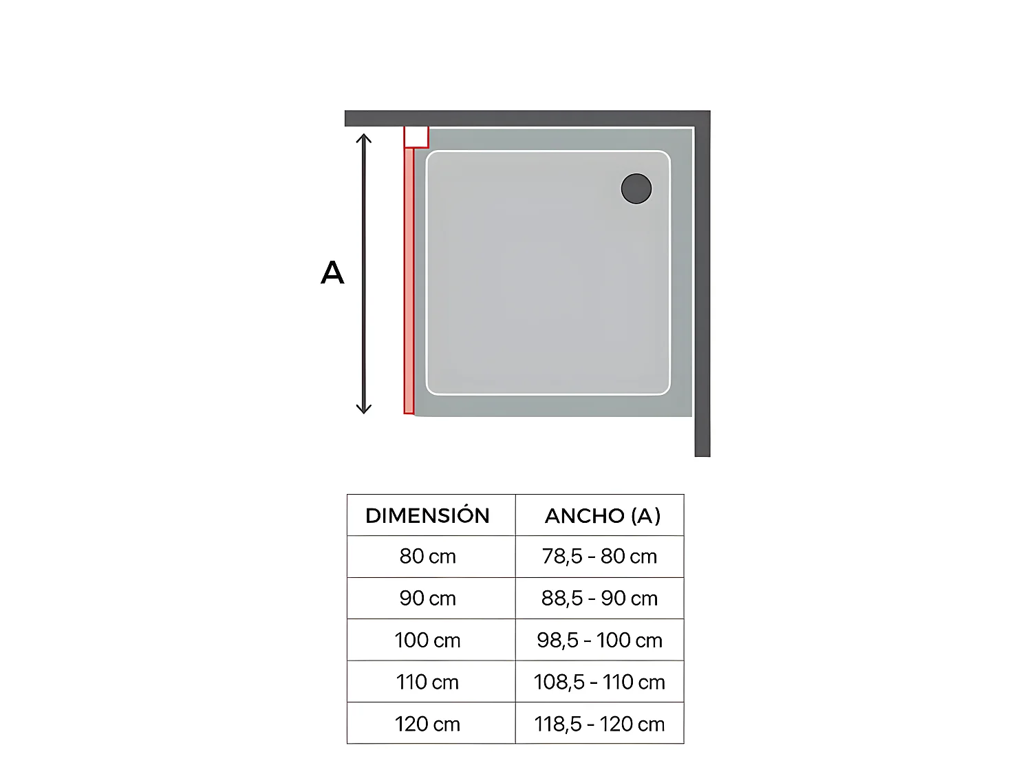 Panel fijo de ducha 80 cm FRESH INDUSTRIAL Decorado cuadros