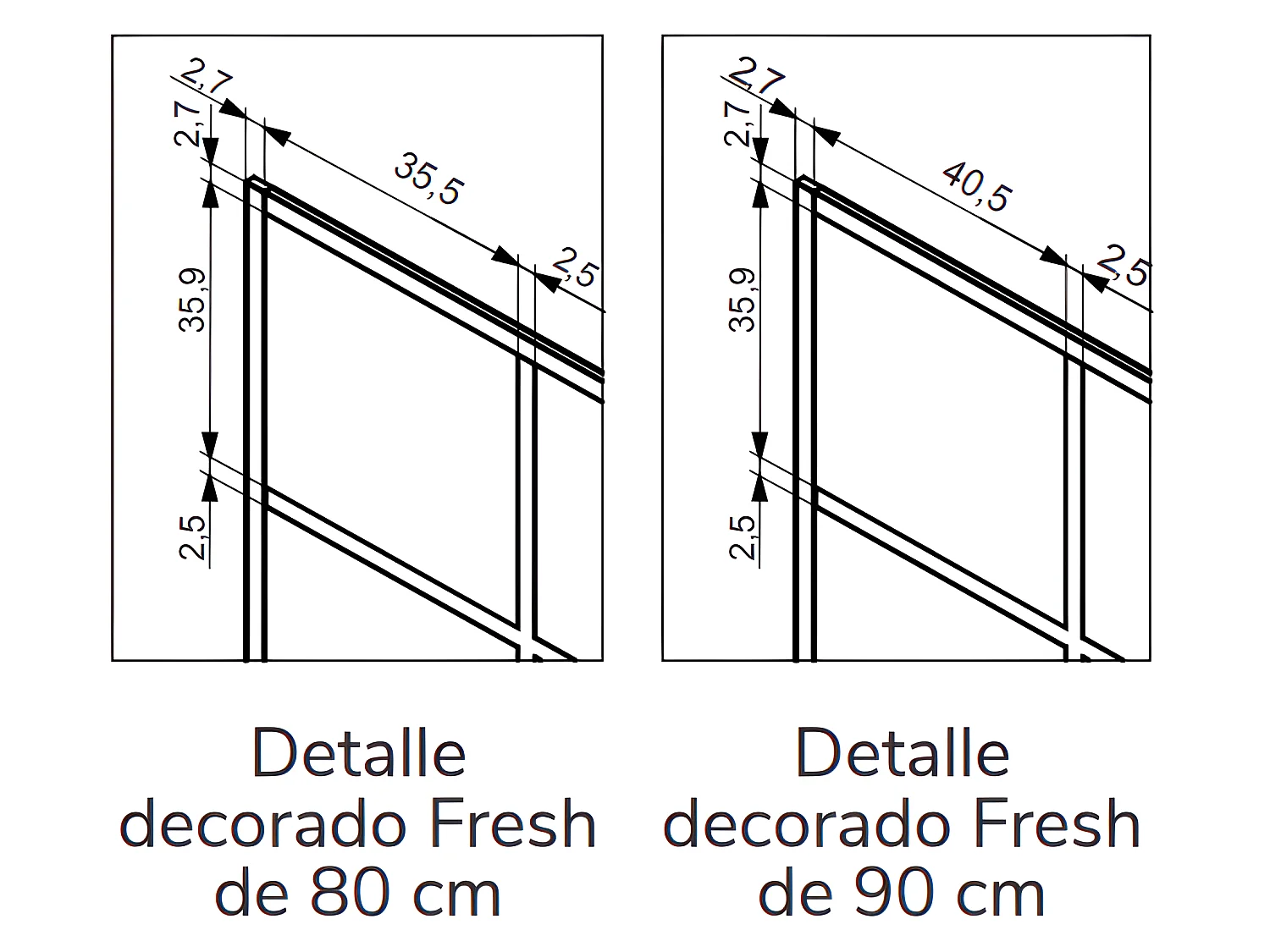 Panel fijo de ducha 80 cm FRESH INDUSTRIAL Decorado cuadros