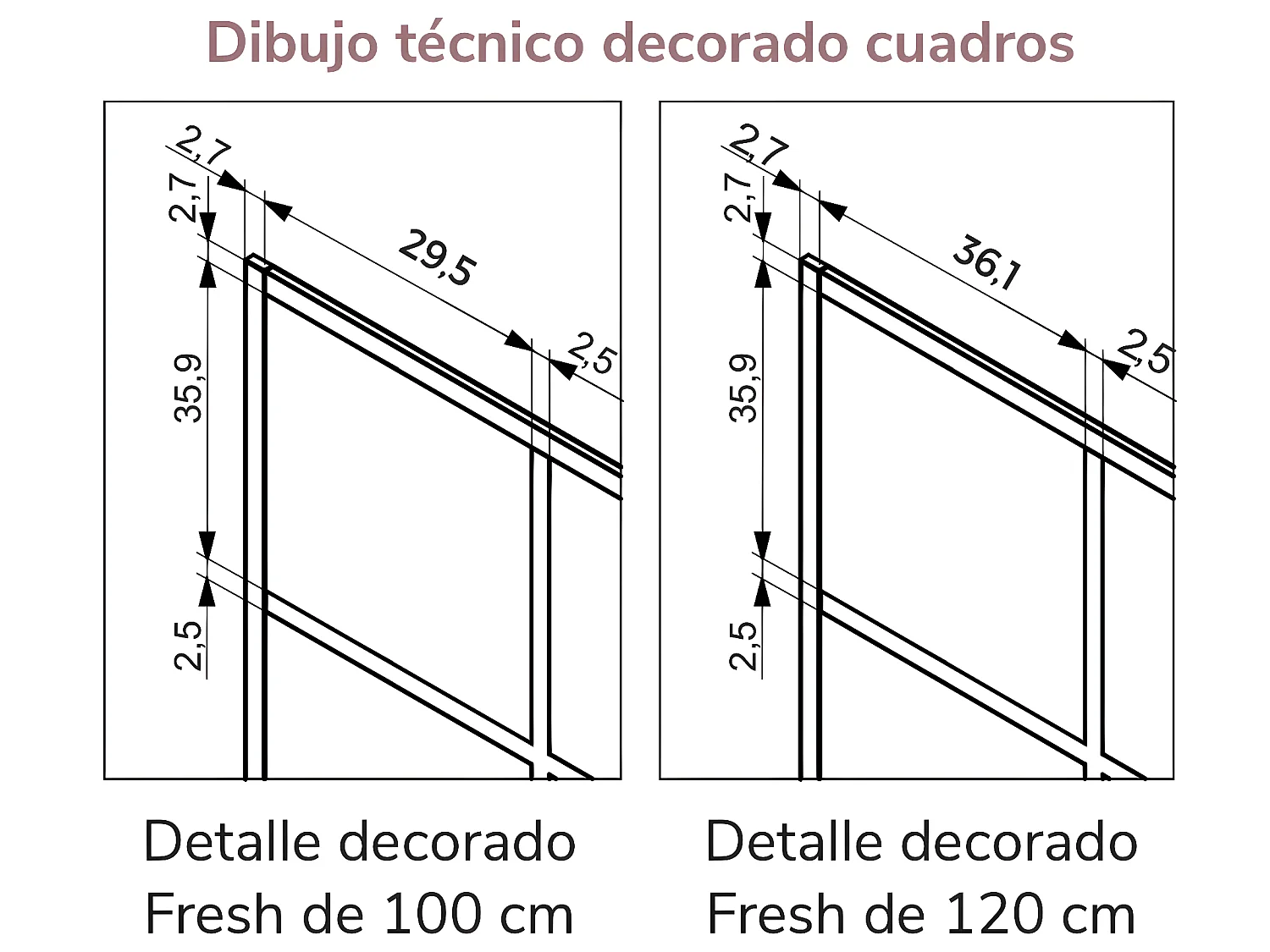 Panel fijo de ducha 80 cm FRESH INDUSTRIAL Decorado cuadros