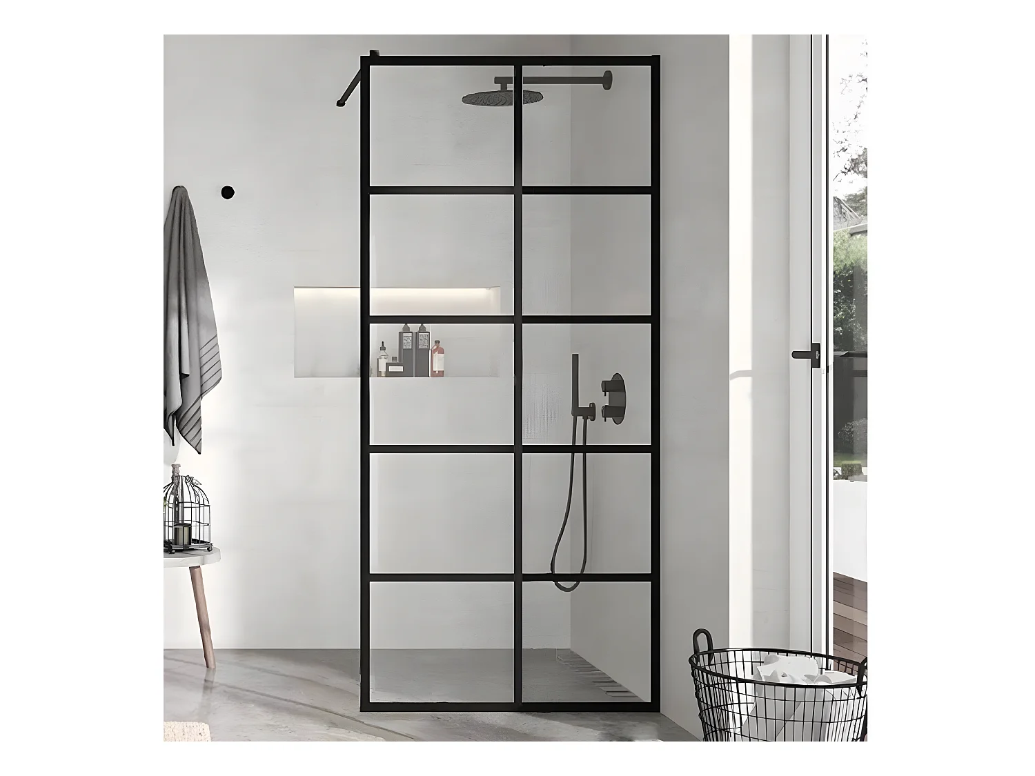 Panel fijo de ducha 90 cm FRESH INDUSTRIAL Decorado cuadros