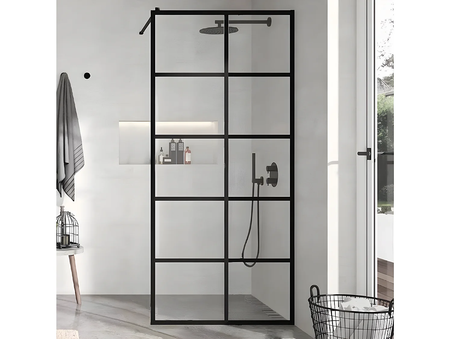 Panel fijo de ducha 90 cm FRESH INDUSTRIAL Decorado cuadros