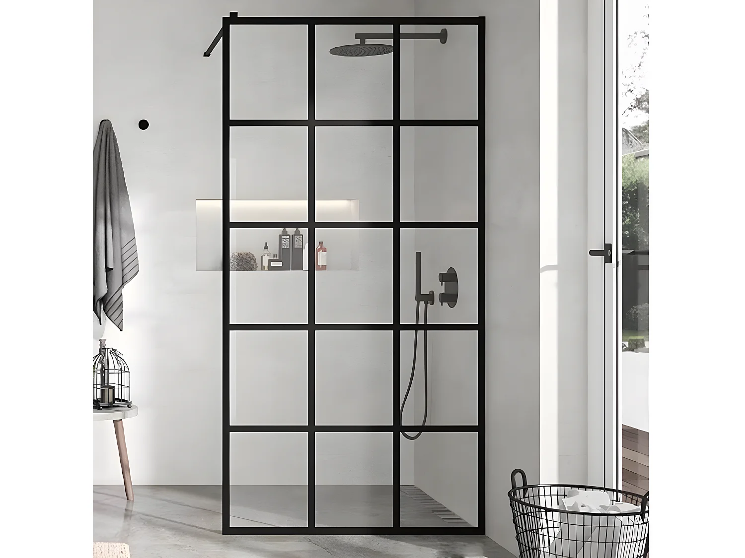 Panel fijo de ducha 110 cm FRESH INDUSTRIAL Decorado cuadros