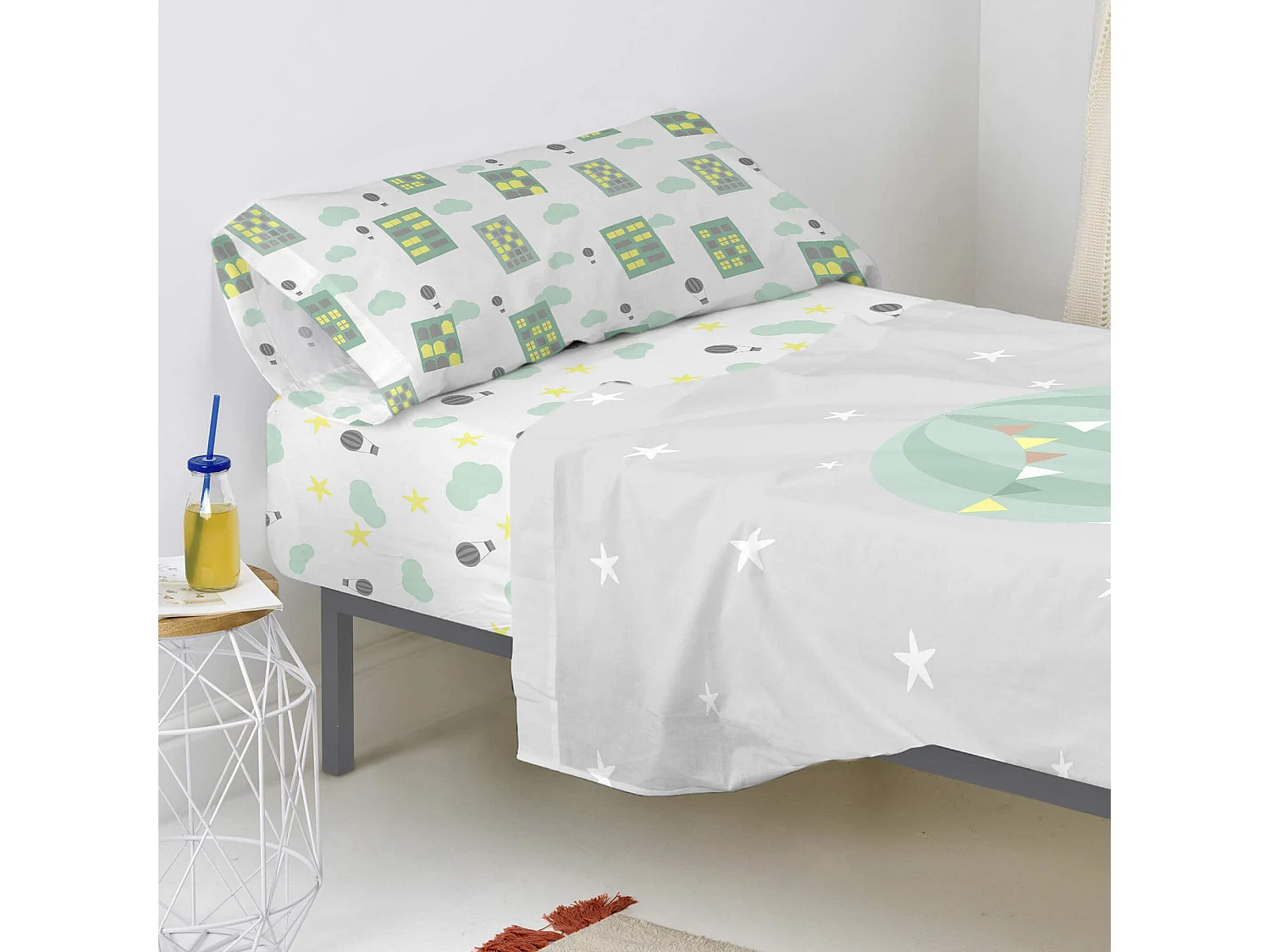 Drap-housse 105x200 cm Air balloon