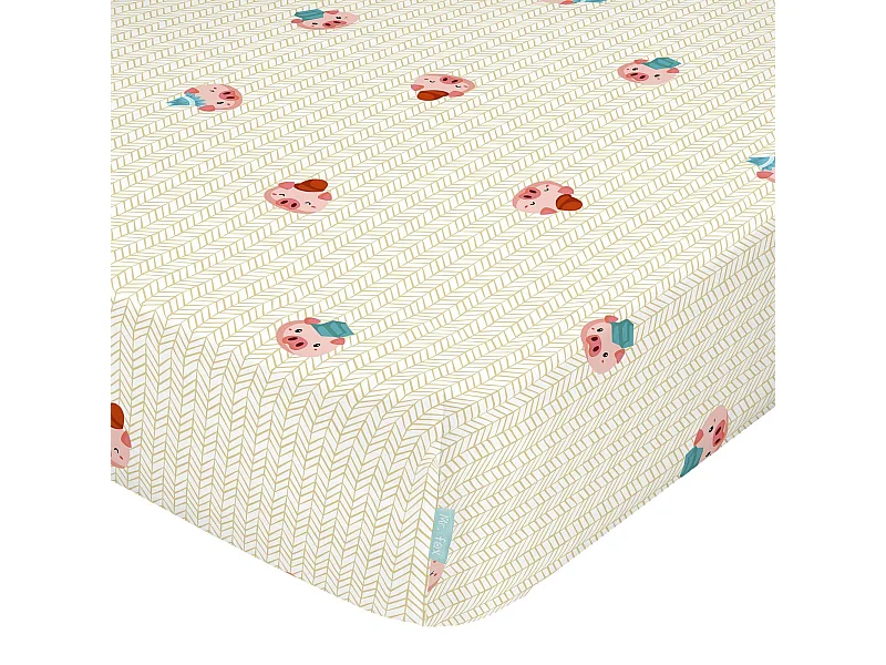Drap-housse Lit Bébé 70x140 cm Piggys