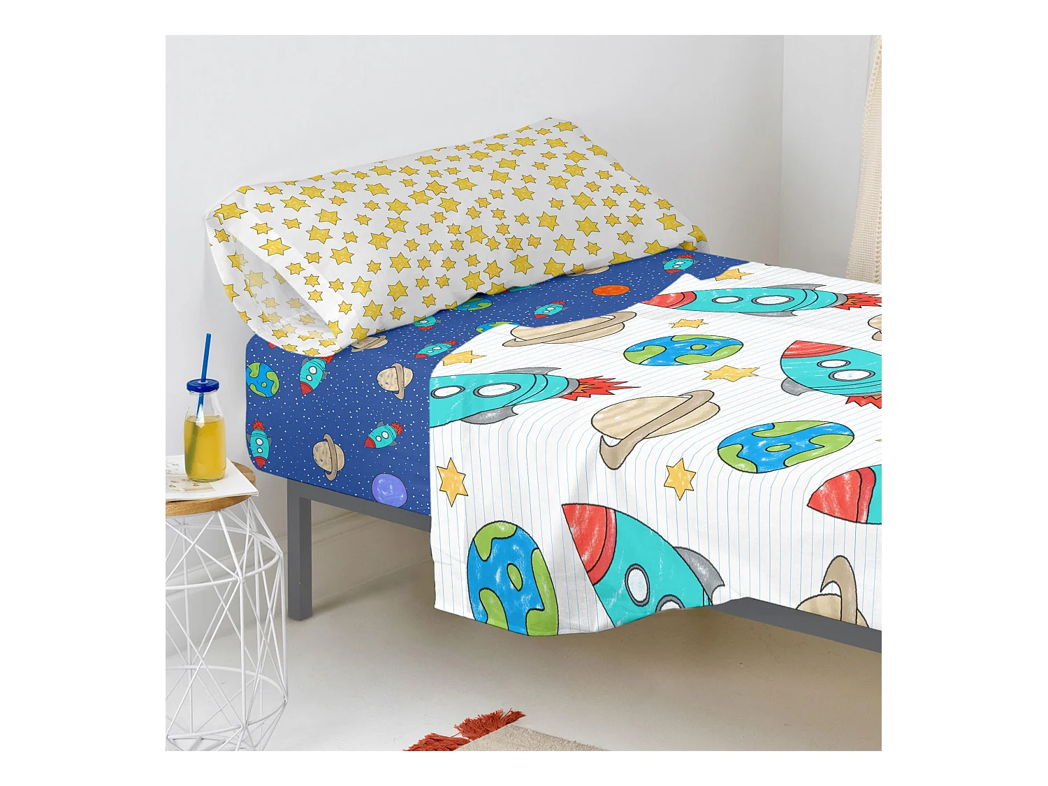 Bajera Cama 90 (90x200 cm) Space rocket