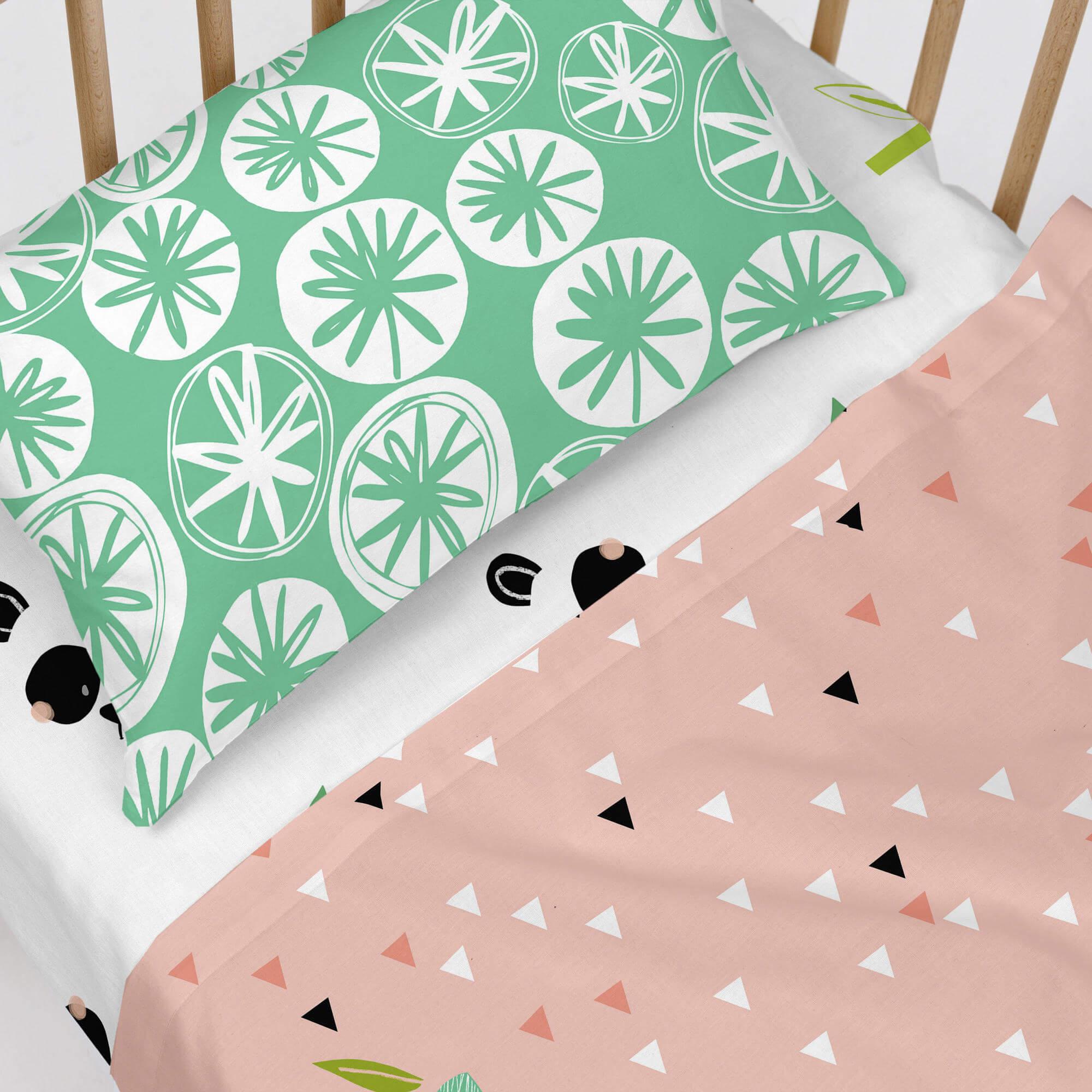 Drap Housse Lit Bébé 70x140 Cm Panda Garden