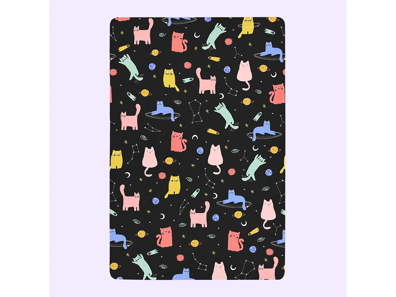 Drap-housse 160x200 cm Cosmic cats