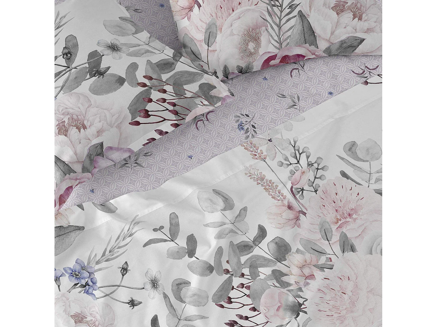 Drap-housse 160x200 cm Delicate bouquet