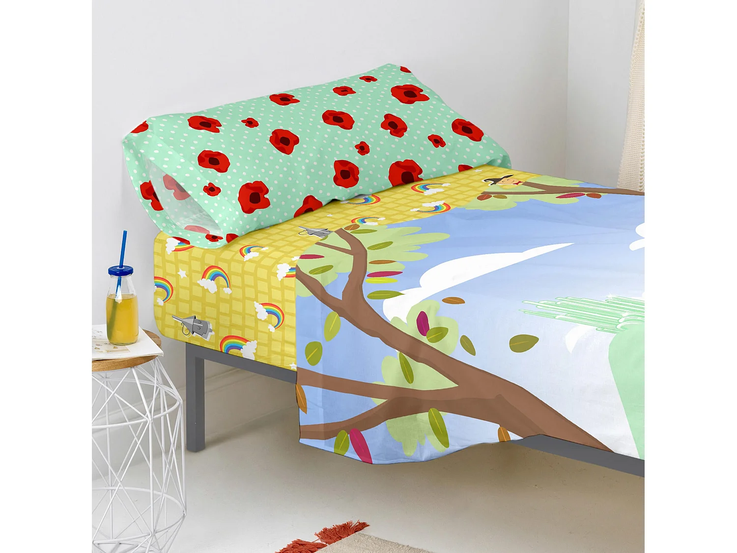 Drap-housse 105x200 cm Yellow bricks