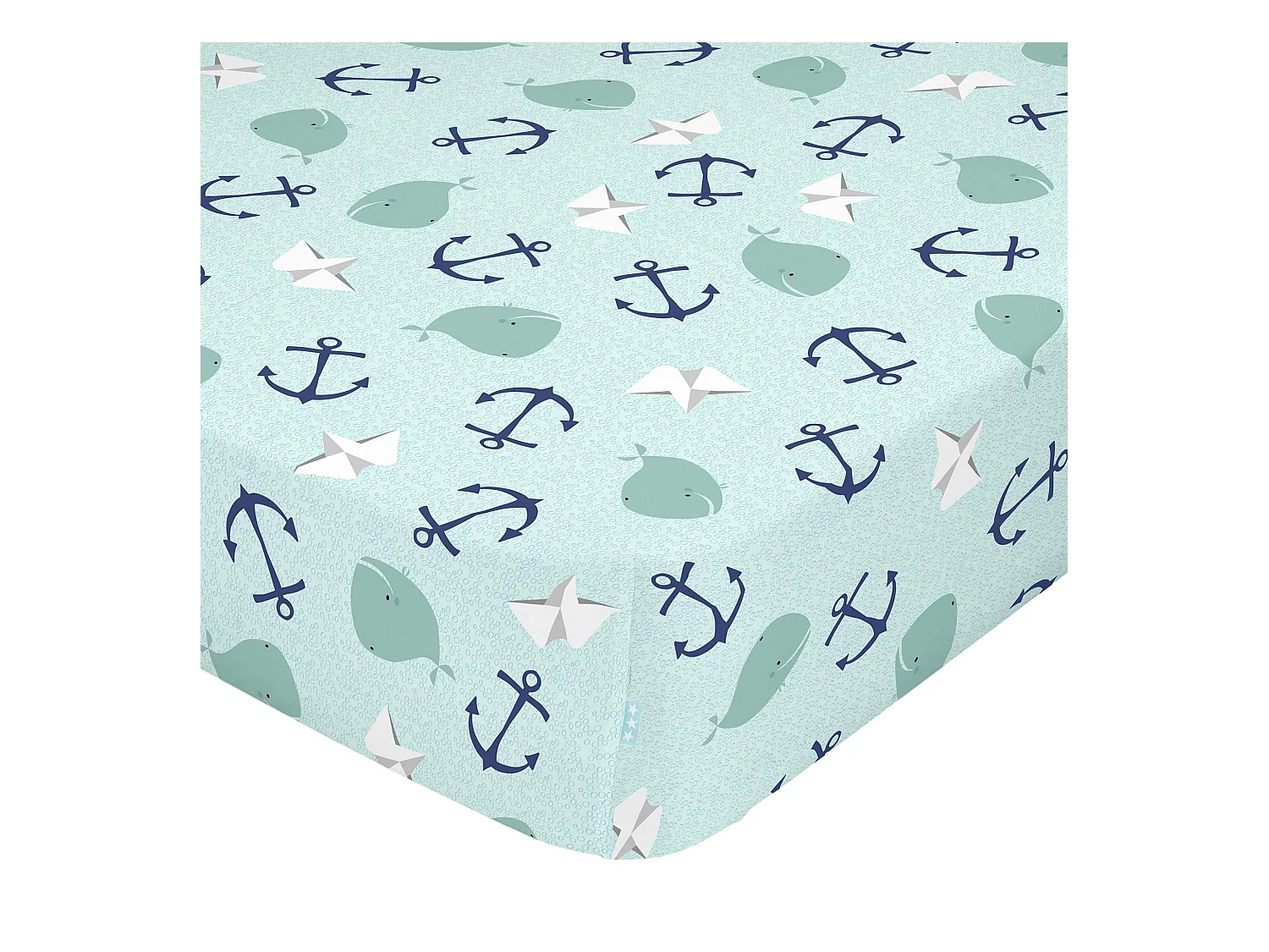 Drap-housse 90x200 cm Whale