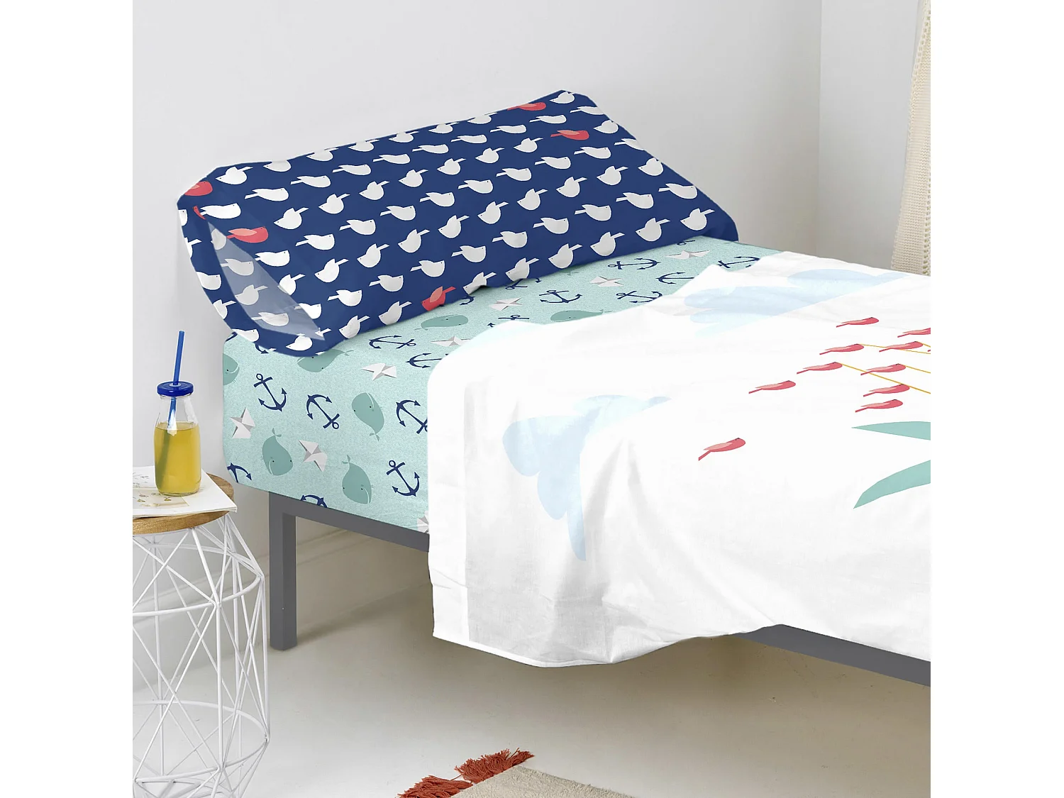 Drap-housse 90x200 cm Whale