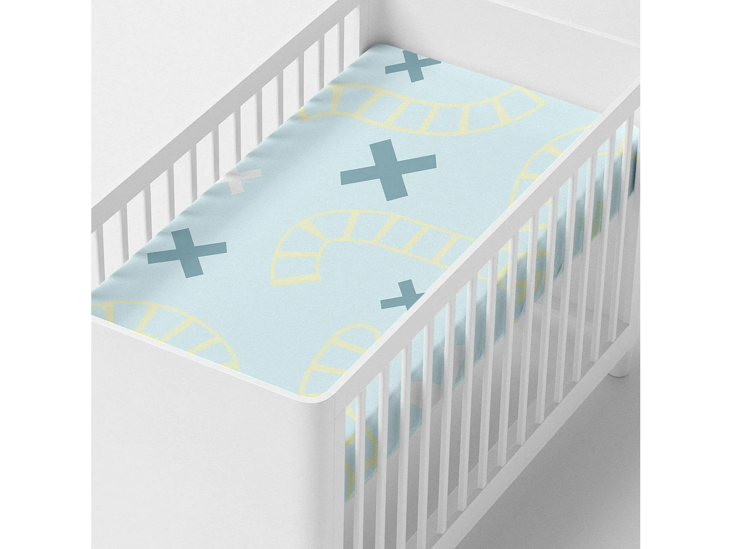 Spannbetttuch Kinderbett 60x120 cm Train