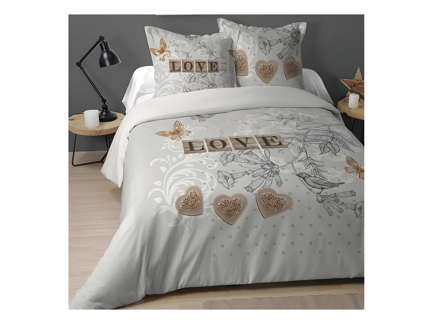 Parure de lit CLEMENCE 220 x 240 cm