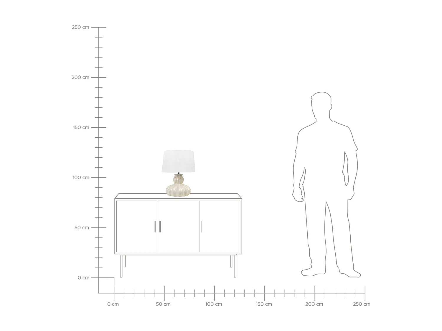 Moderne Tischlampe Glänzend Keramischer Sockel Stoffschirm Wohnzimmer Licht Beige Malabuka