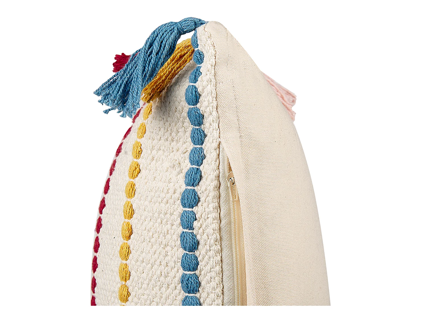 Dekokissen 2er Set mit Füllung Quasten Baumwolle bunt / beige 35 x 55 cm Modern Agave