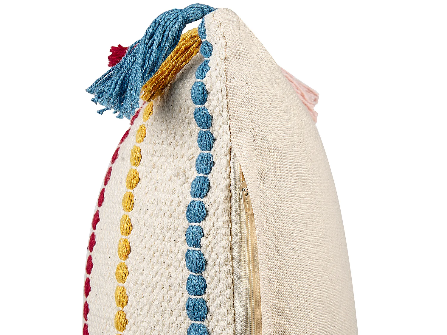 Lot de 2 coussins décoratifs AGAVE Coton 40 x 60 cm Beige clair À rayure