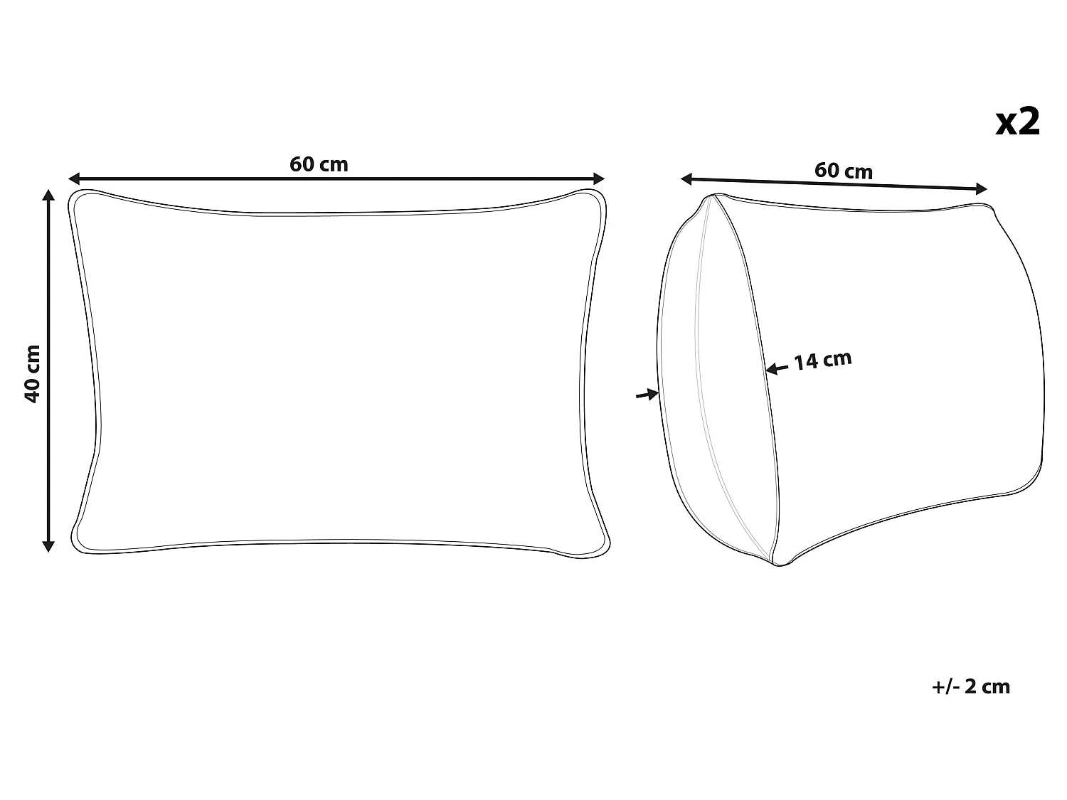 Set di 2 cuscini AGAVE Cotone 40 x 60 cm Beige chiaro A strisce