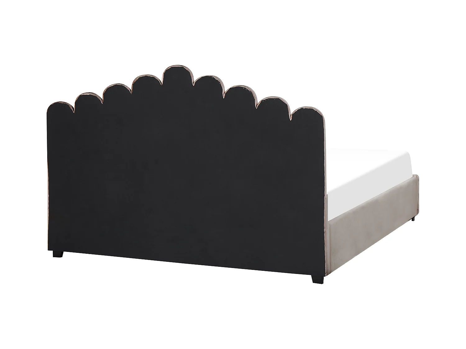 Letto con ottomano Velluto VINCENNES 180 x 200 cm Tortora