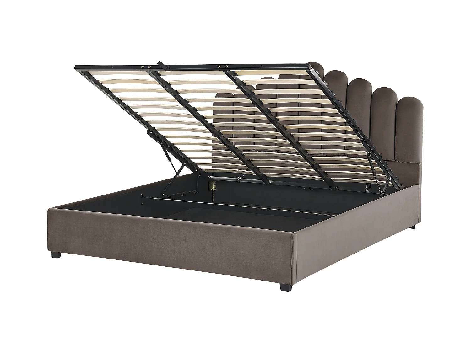 Lit ottoman Velours VINCENNES 180 x 200 cm Taupe