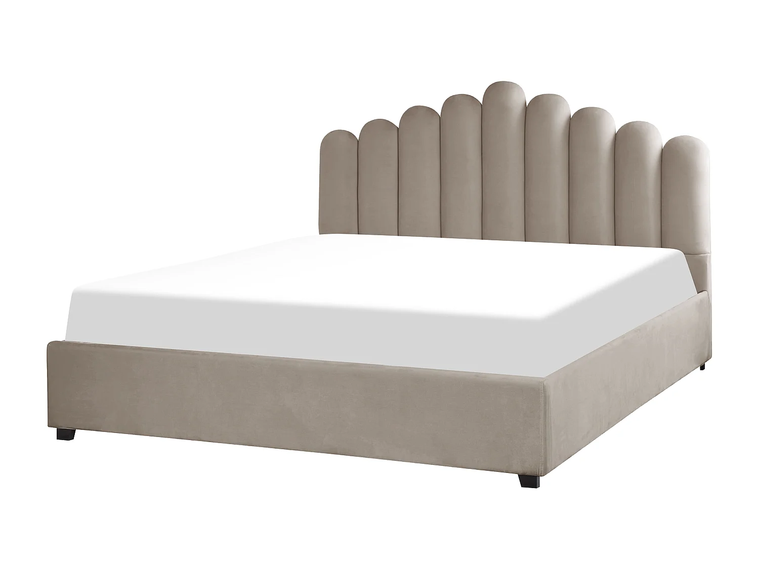 Lit ottoman Velours VINCENNES 180 x 200 cm Taupe