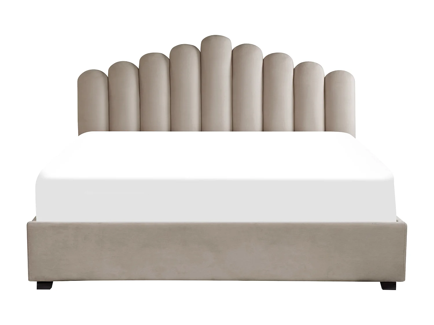 Lit ottoman Velours VINCENNES 180 x 200 cm Taupe