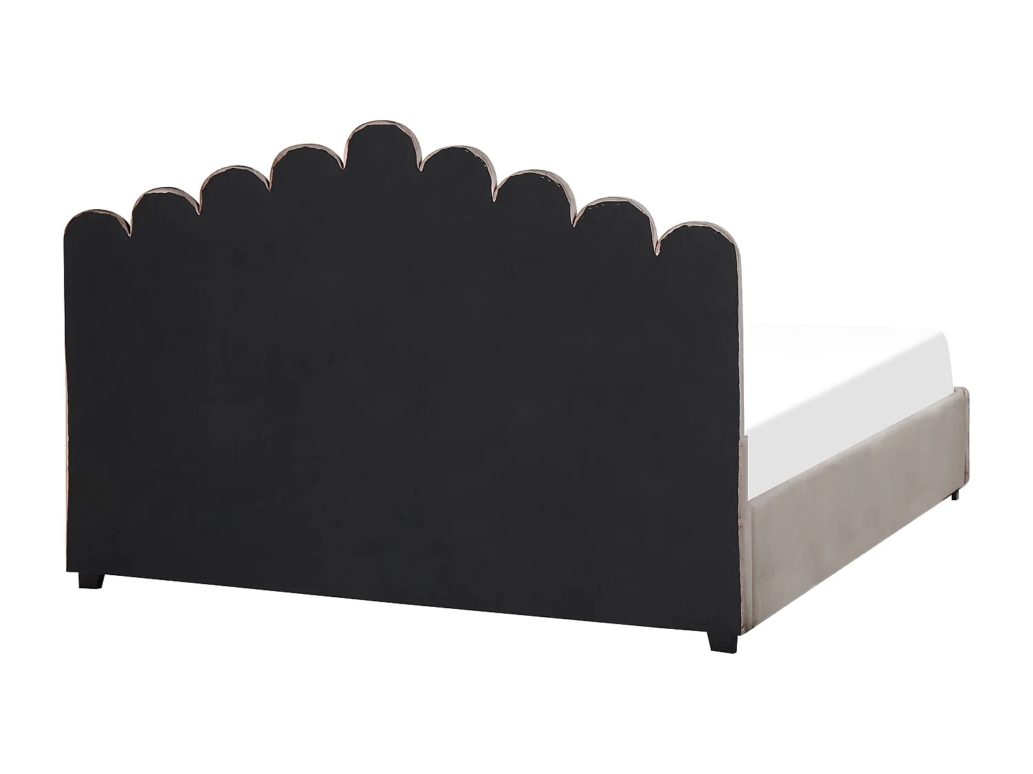 Lit ottoman Velours VINCENNES 180 x 200 cm Taupe