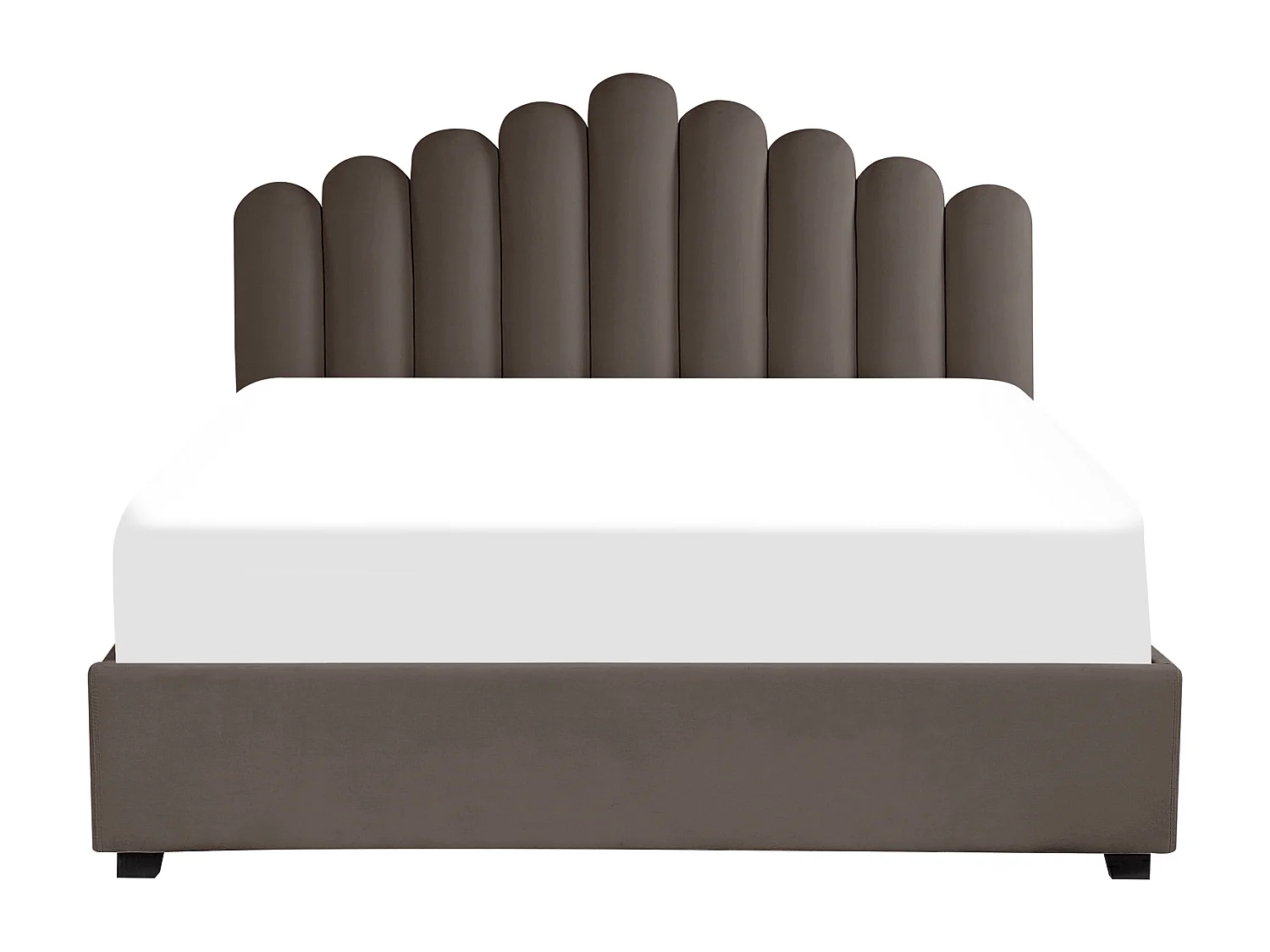 Bett mit Stauraum Samtstoff VINCENNES 180 x 200 cm Taupe