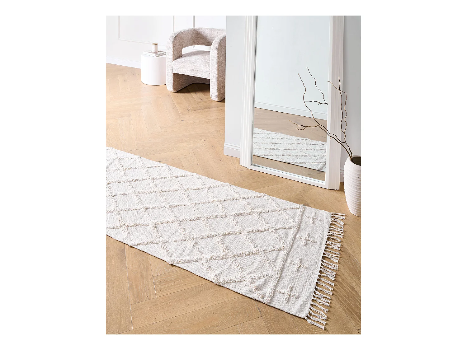 Tapis TOZLU Beige 80 x 230 cm Coton