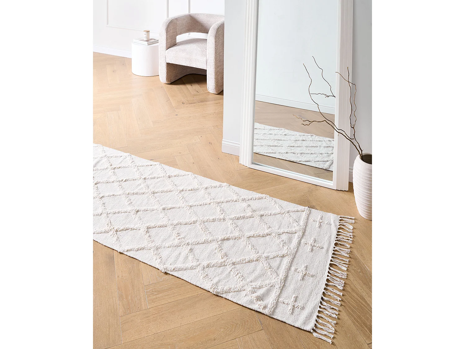 Tapis TOZLU Beige 80 x 230 cm Coton